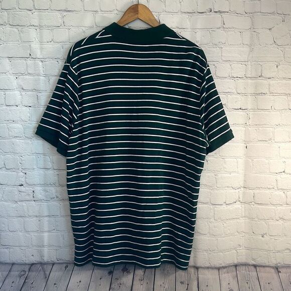 Polo Ralph Lauren Mens Classic Fit Green Blue Striped Polo Shirt Short Sleeve XL - Picture 6 of 10
